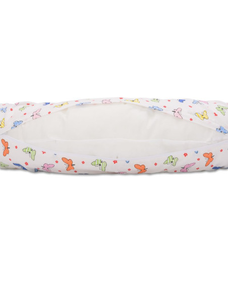 BN-BN174,BabyNeeds - Perna 3 in 1 pentru gravide si bebelusi Soft Plus, Cu husa detasabila din bumbac, Fluturasi, Multicolor