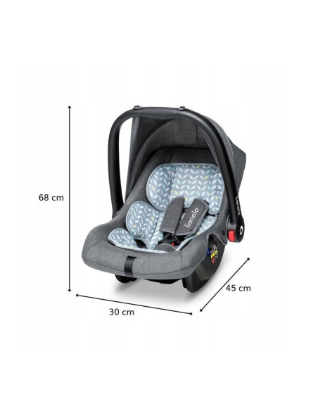 BN-LO-NOAPLUS_GREY_SCANDI,Lionelo - Scaun auto Noa Plus Scandi, 0-13 Kg, Cu maner reglabil, Cu husa de picioare, Cu capotina, Cu