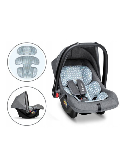 BN-LO-NOAPLUS_GREY_SCANDI,Lionelo - Scaun auto Noa Plus Scandi, 0-13 Kg, Cu maner reglabil, Cu husa de picioare, Cu capotina, Cu