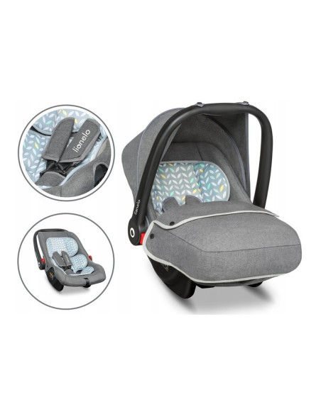 BN-LO-NOAPLUS_GREY_SCANDI,Lionelo - Scaun auto Noa Plus Scandi, 0-13 Kg, Cu maner reglabil, Cu husa de picioare, Cu capotina, Cu