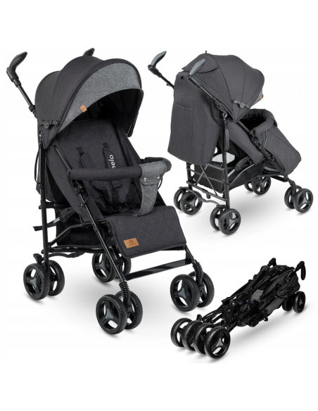 BN-LO-IRMA_BLACK/DARKGREY,Lionelo - Carucior sport Irma, Cu husa de picioare, Cu plasa de tantari, Conform cu standardul europea