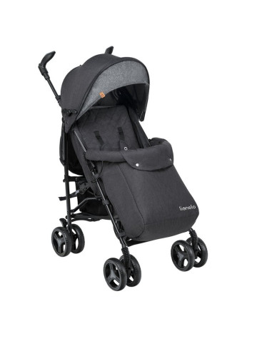 BN-LO-IRMA_BLACK/DARKGREY,Lionelo - Carucior sport Irma, Cu husa de picioare, Cu plasa de tantari, Conform cu standardul europea