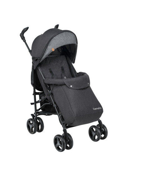 BN-LO-IRMA_BLACK/DARKGREY,Lionelo - Carucior sport Irma, Cu husa de picioare, Cu plasa de tantari, Conform cu standardul europea