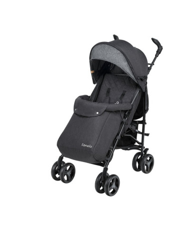BN-LO-IRMA_BLACK/DARKGREY,Lionelo - Carucior sport Irma, Cu husa de picioare, Cu plasa de tantari, Conform cu standardul europea