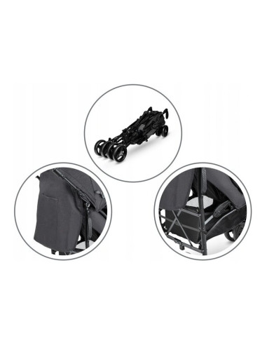 BN-LO-IRMA_BLACK/DARKGREY,Lionelo - Carucior sport Irma, Cu husa de picioare, Cu plasa de tantari, Conform cu standardul europea