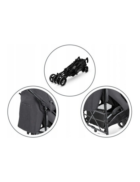 BN-LO-IRMA_BLACK/DARKGREY,Lionelo - Carucior sport Irma, Cu husa de picioare, Cu plasa de tantari, Conform cu standardul europea