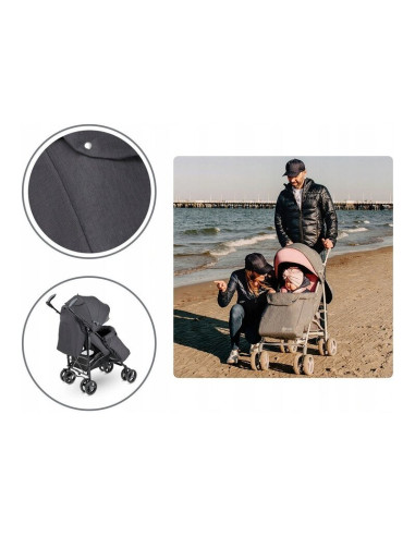 BN-LO-IRMA_BLACK/DARKGREY,Lionelo - Carucior sport Irma, Cu husa de picioare, Cu plasa de tantari, Conform cu standardul europea
