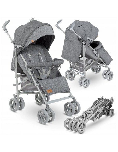 BN-LO-IRMA_GREY/DARKGREY,Lionelo - Carucior sport Irma, Cu husa de picioare, Cu plasa de tantari, Conform cu standardul european