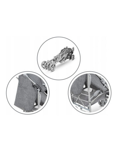 BN-LO-IRMA_GREY/DARKGREY,Lionelo - Carucior sport Irma, Cu husa de picioare, Cu plasa de tantari, Conform cu standardul european