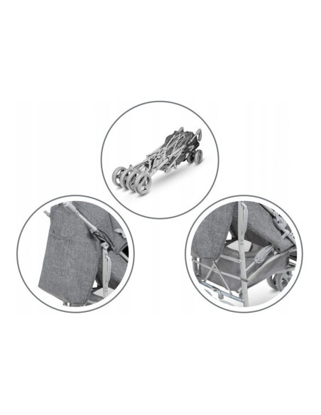 BN-LO-IRMA_GREY/DARKGREY,Lionelo - Carucior sport Irma, Cu husa de picioare, Cu plasa de tantari, Conform cu standardul european