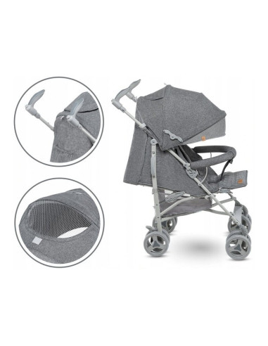 BN-LO-IRMA_GREY/DARKGREY,Lionelo - Carucior sport Irma, Cu husa de picioare, Cu plasa de tantari, Conform cu standardul european