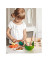 BN-80073,Joueco - Set Legume feliate cu inchidere arici velcro, Din lemn certificat FSC, 12 luni+, 14 piese, Multicolor