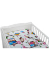 BN-BN182,BabyNeeds - Lenjerie patut 3 piese, Cu pernuta, Plapumioara, Cearceaf, Din bumbac, Pentru patut 140x70 cm, Bufnitele ve
