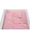 BN-BN183,BabyNeeds - Lenjerie patut 3 piese, Cu pernuta, Plapumioara, Cearceaf, Din bumbac, Pentru patut 140x70 cm, Roz cu stelu