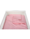 BN-BN183,BabyNeeds - Lenjerie patut 3 piese, Cu pernuta, Plapumioara, Cearceaf, Din bumbac, Pentru patut 140x70 cm, Roz cu stelu