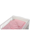 BN-BN183,BabyNeeds - Lenjerie patut 3 piese, Cu pernuta, Plapumioara, Cearceaf, Din bumbac, Pentru patut 140x70 cm, Roz cu stelu