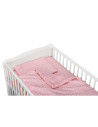 BN-BN183,BabyNeeds - Lenjerie patut 3 piese, Cu pernuta, Plapumioara, Cearceaf, Din bumbac, Pentru patut 140x70 cm, Roz cu stelu