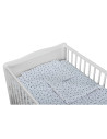 BN-BN184,Babyneeds - Lenjerie patut 3 piese, Cu pernuta, Plapumioara, Cearceaf, Din bumbac, Pentru patut 140x70 cm, Alb cu stelu