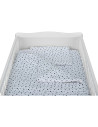 BN-BN184,Babyneeds - Lenjerie patut 3 piese, Cu pernuta, Plapumioara, Cearceaf, Din bumbac, Pentru patut 140x70 cm, Alb cu stelu