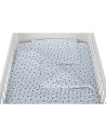 BN-BN184,Babyneeds - Lenjerie patut 3 piese, Cu pernuta, Plapumioara, Cearceaf, Din bumbac, Pentru patut 140x70 cm, Alb cu stelu
