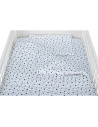BN-BN184,Babyneeds - Lenjerie patut 3 piese, Cu pernuta, Plapumioara, Cearceaf, Din bumbac, Pentru patut 140x70 cm, Alb cu stelu