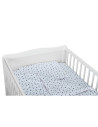 BN-BN184,Babyneeds - Lenjerie patut 3 piese, Cu pernuta, Plapumioara, Cearceaf, Din bumbac, Pentru patut 140x70 cm, Alb cu stelu