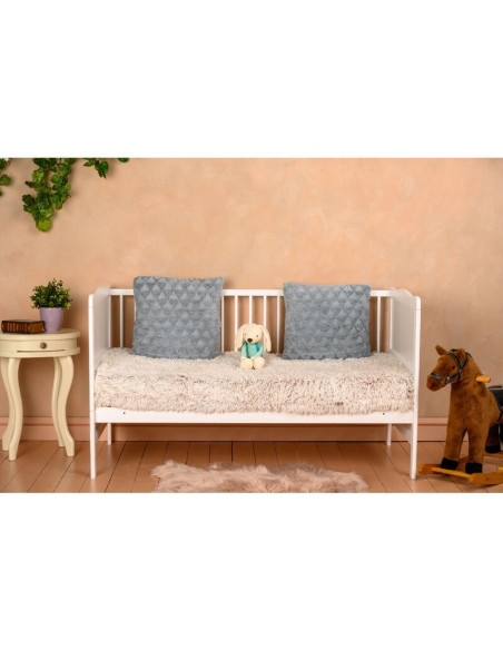 BN-BONAD01AL,BabyNeeds - Patut din lemn Nadia transformabil pentru bebe si junior, 140x70 cm, Din lemn de pin si mdf, Stabil si 