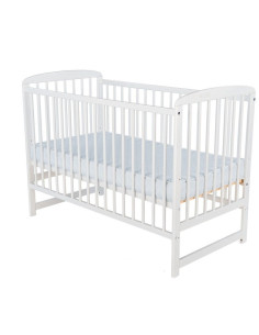 BN-BOOLA8CM01AL,BabyNeeds - Patut din lemn Ola 120X60 cm, Din lemn de pin, Stabil si rezistent, Inaltime saltea reglabila pe 3 n 2