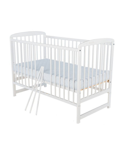 BN-BOOLA8CM01AL,BabyNeeds - Patut din lemn Ola 120X60 cm, Din lemn de pin, Stabil si rezistent, Inaltime saltea reglabila pe 3 n