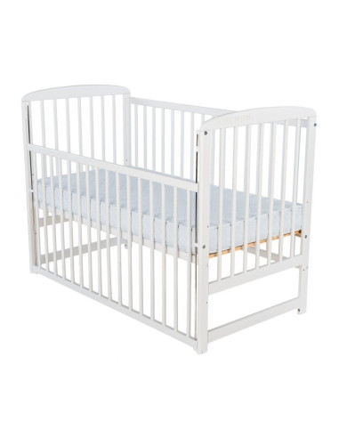 BN-BOOLA8CM03AL,BabyNeeds - Patut din lemn Ola 120x60 cm, Cu laterala culisanta, Din lemn de pin, Stabil si rezistent, Inaltime 