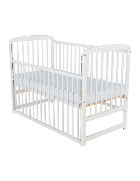 BN-BOOLA8CM03AL,BabyNeeds - Patut din lemn Ola 120x60 cm, Cu laterala culisanta, Din lemn de pin, Stabil si rezistent, Inaltime 