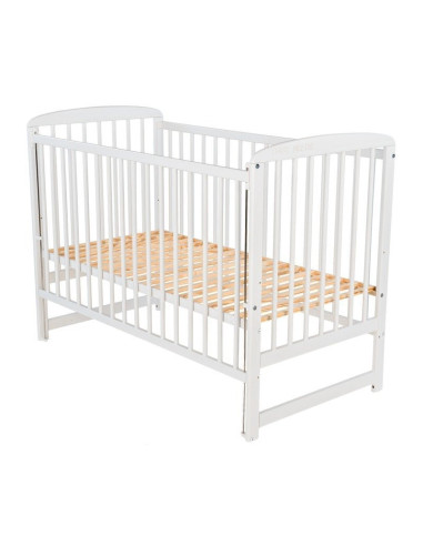 BN-BOOLA8CM03AL,BabyNeeds - Patut din lemn Ola 120x60 cm, Cu laterala culisanta, Din lemn de pin, Stabil si rezistent, Inaltime 