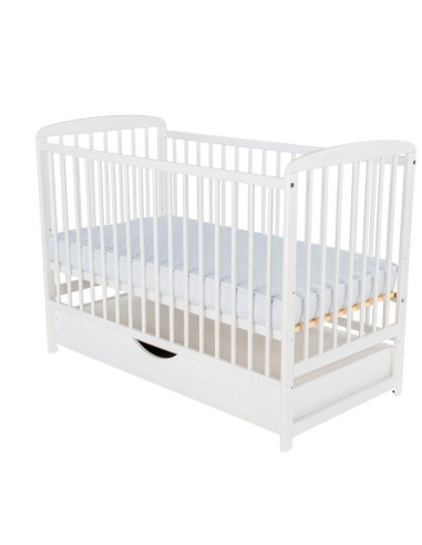 BN-BOOLA8CM02AL,BabyNeeds - Patut din lemn Ola 120x60 cm, Cu sertar cu capac, Din lemn de pin si mdf, Stabil si rezistent, Inalt