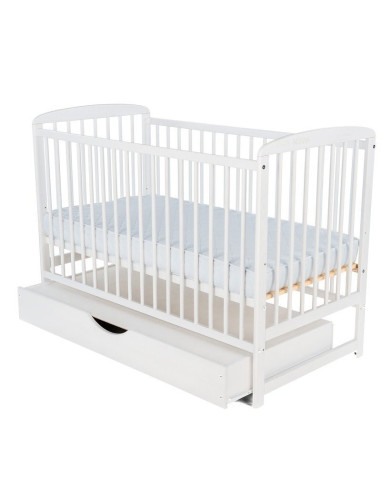 BN-BOOLA8CM02AL,BabyNeeds - Patut din lemn Ola 120x60 cm, Cu sertar cu capac, Din lemn de pin si mdf, Stabil si rezistent, Inalt