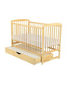 BN-BOOLA8CM02NT,BabyNeeds - Patut din lemn Ola 120x60 cm, Cu sertar cu capac, Din lemn de pin si mdf, Stabil si rezistent, Inalt