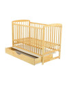 BN-BOOLA8CM02NT,BabyNeeds - Patut din lemn Ola 120x60 cm, Cu sertar cu capac, Din lemn de pin si mdf, Stabil si rezistent, Inalt