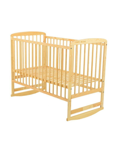 BN-BOOLA8CM01NT,BabyNeeds - Patut din lemn Ola 120x60 cm, Din lemn de pin, Stabil si rezistent, Inaltime saltea reglabila pe 3 n