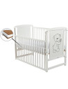 BN-BOTIM8CM03AL,BabyNeeds - Patut din lemn Timmi 120x60 cm, Cu laterala culisanta, Din lemn de pin si mdf, Stabil si rezistent, 