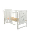 BN-BOTIM8CM03AL,BabyNeeds - Patut din lemn Timmi 120x60 cm, Cu laterala culisanta, Din lemn de pin si mdf, Stabil si rezistent, 