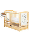 BN-BOTIM8CM02NT,BabyNeeds - Patut din lemn Timmi 120x60 cm, Cu sertar cu capac, Din lemn de pin si mdf, Stabil si rezistent, Ina