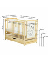 BN-BOTIM8CM02NT,BabyNeeds - Patut din lemn Timmi 120x60 cm, Cu sertar cu capac, Din lemn de pin si mdf, Stabil si rezistent, Ina