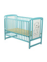 BN-BOTIM8CM03MIN,BabyNeeds - Patut din lemn Timmi 120x60 cm, Cu laterala culisanta, Din lemn de pin si mdf, Stabil si rezistent,