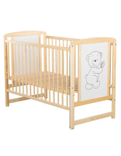 BN-BOTIM8CM03NT,BabyNeeds - Patut din lemn Timmi 120x60 cm, Cu laterala culisanta, Din lemn de pin si mdf, Stabil si rezistent,  2