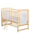 BN-BOTIM8CM03NT,BabyNeeds - Patut din lemn Timmi 120x60 cm, Cu laterala culisanta, Din lemn de pin si mdf, Stabil si rezistent, 