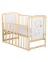 BN-BOTIM8CM03NT,BabyNeeds - Patut din lemn Timmi 120x60 cm, Cu laterala culisanta, Din lemn de pin si mdf, Stabil si rezistent, 