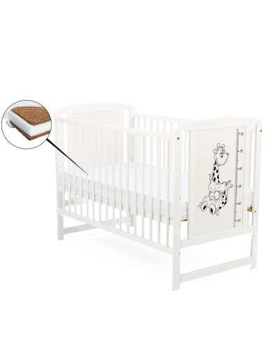 BN-BOTIMG8CM01AL,BabyNeeds - Patut din lemn Timmi Girafa 120x60 cm, Din lemn de pin si mdf, Stabil si rezistent, Inaltime saltea