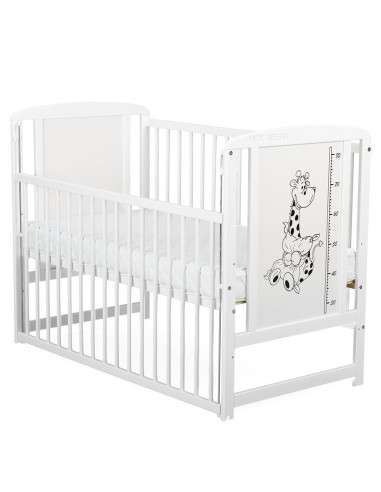 BN-BOTIMG8CM03AL,BabyNeeds - Patut din lemn Timmi Girafa 120x60 cm, Cu laterala culisanta, Din lemn de pin si mdf, Stabil si rez