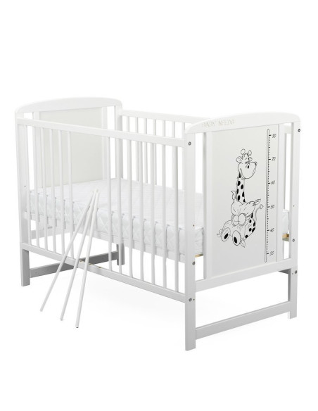BN-BOTIMG8CM03AL,BabyNeeds - Patut din lemn Timmi Girafa 120x60 cm, Cu laterala culisanta, Din lemn de pin si mdf, Stabil si rez