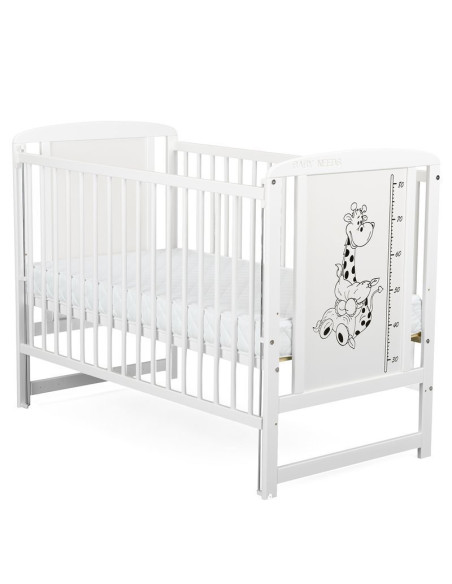 BN-BOTIMG8CM03AL,BabyNeeds - Patut din lemn Timmi Girafa 120x60 cm, Cu laterala culisanta, Din lemn de pin si mdf, Stabil si rez