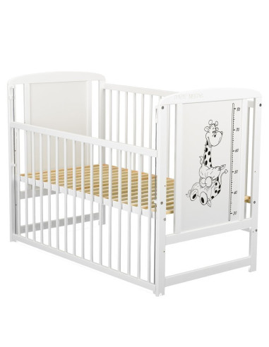 BN-BOTIMG8CM03AL,BabyNeeds - Patut din lemn Timmi Girafa 120x60 cm, Cu laterala culisanta, Din lemn de pin si mdf, Stabil si rez